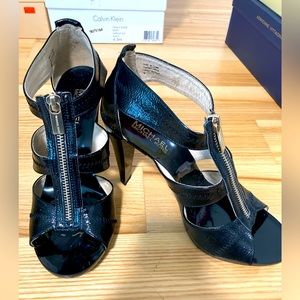 Michael Kors Black Patent Peep toe heels, size 7